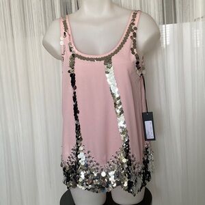 GREEN SOLD!! Brose 100% Silk Soft Pink/Sequins/Beads Size 6